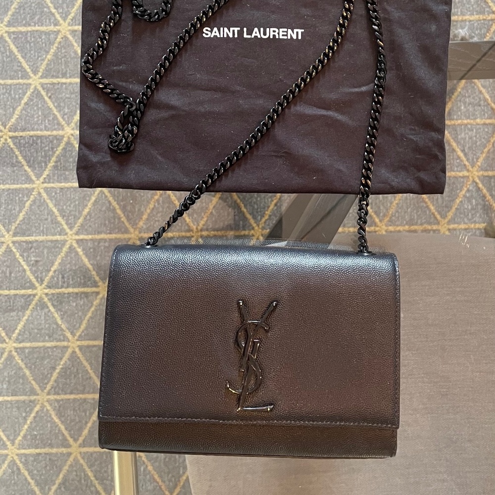Kate Small YSL Grain de Poudre Chain Shoulder Bag